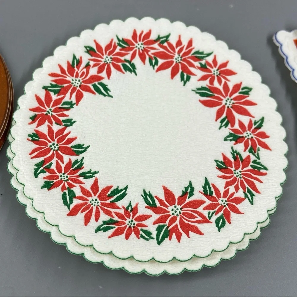 Vintage Paper Coasters MCM mushrooms, plaid, flower power! - Picture 7 of 12